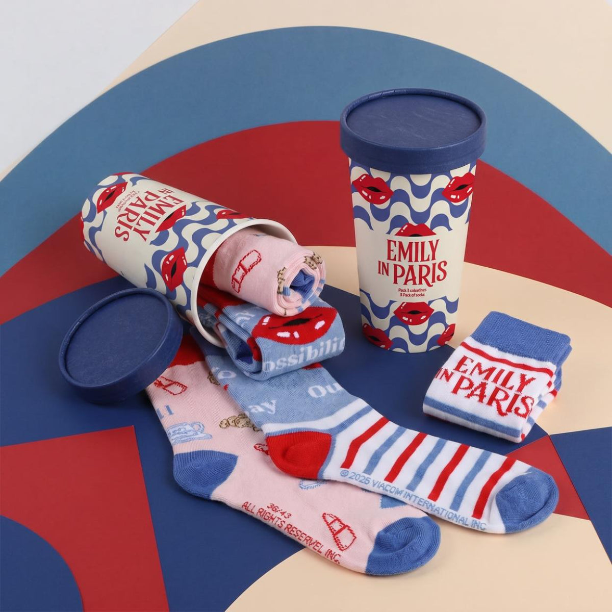 Emily in Paris Socken 3er Pack für Erwachsene Größe 36–43 für Alltag und Freizeit