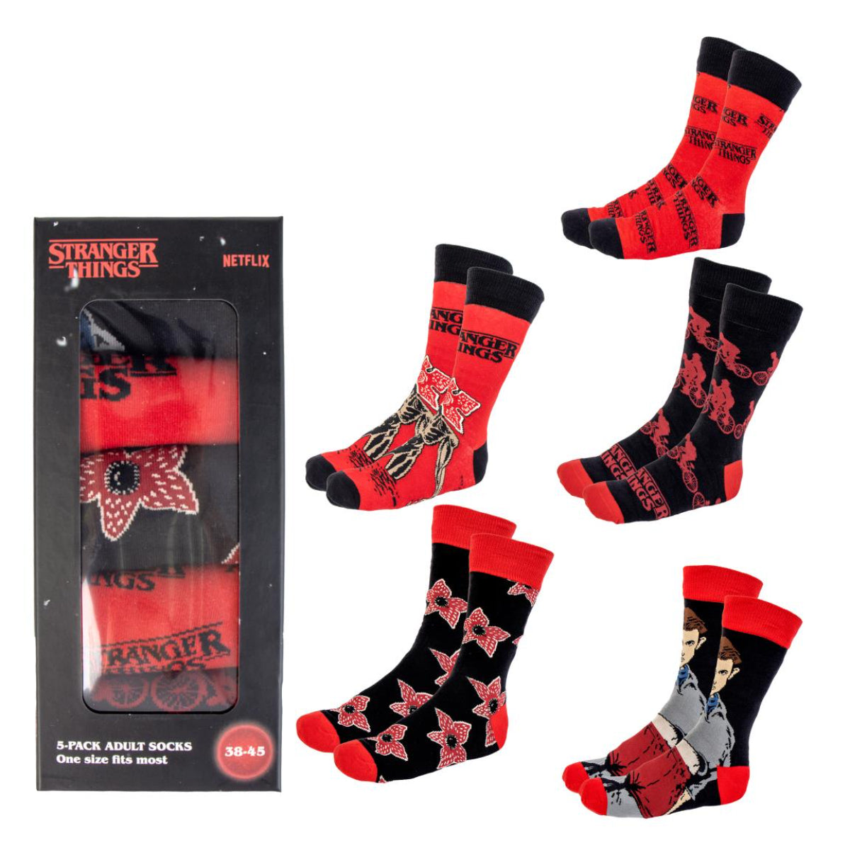Stranger Things 38-45 Erwachsenen Socken 5 Paar für Freizeit und Alltag