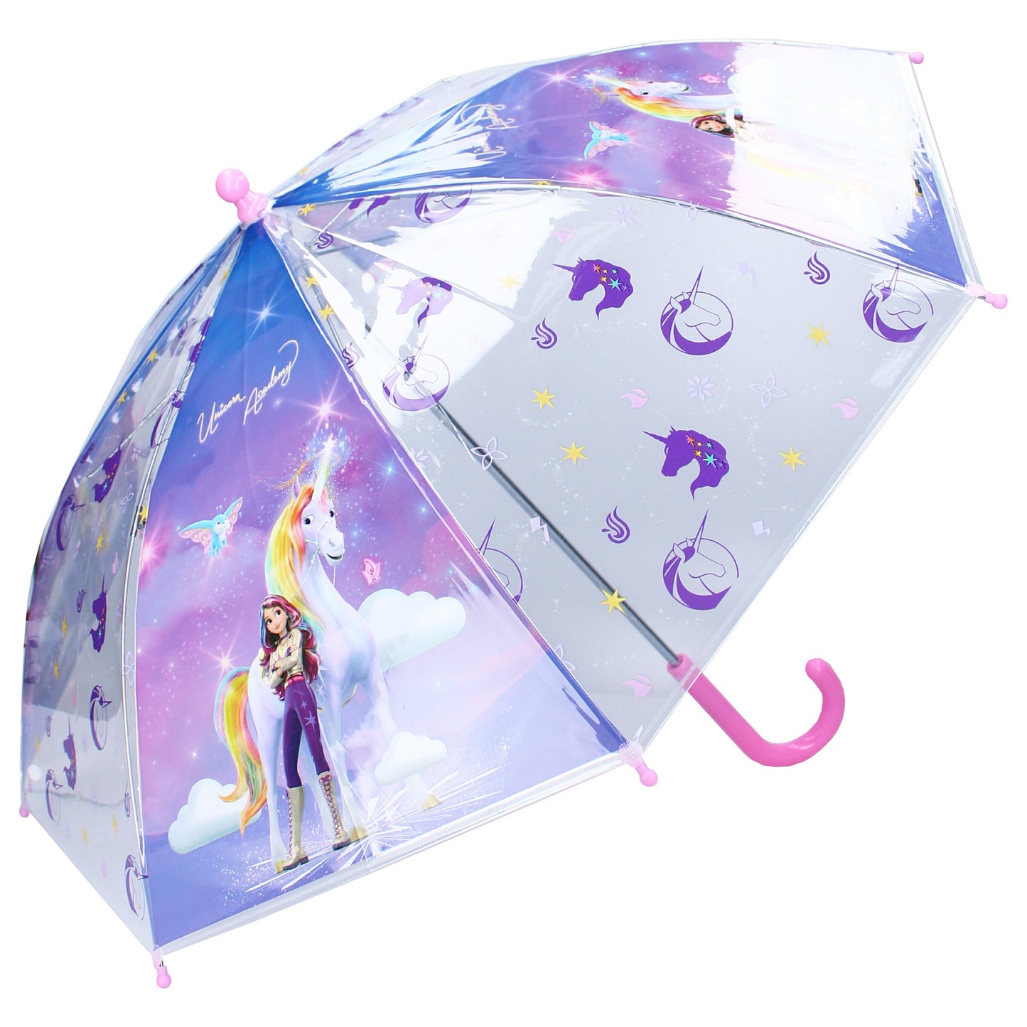 Unicorn Academy Schirm Ø 71 cm Bunter Regenschirm für Kinder