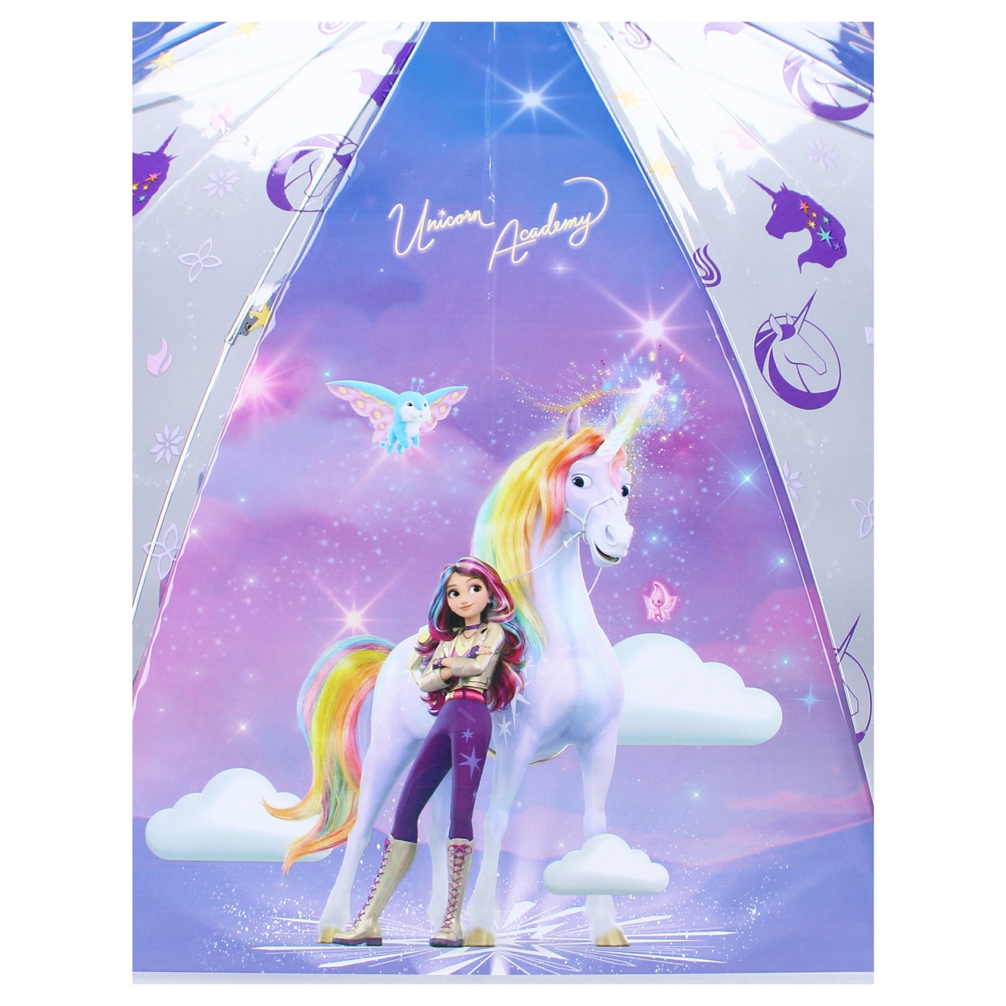 Unicorn Academy Schirm Ø 71 cm Bunter Regenschirm für Kinder