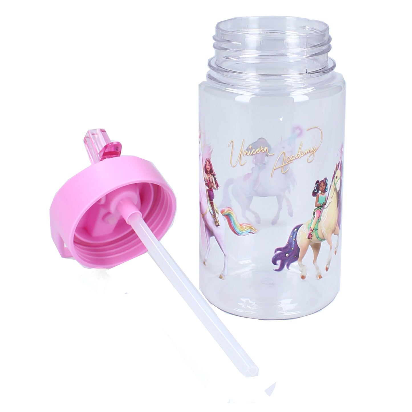 Unicorn Academy Trinkbecher – 450 ml mit Strohhalm & Henkel