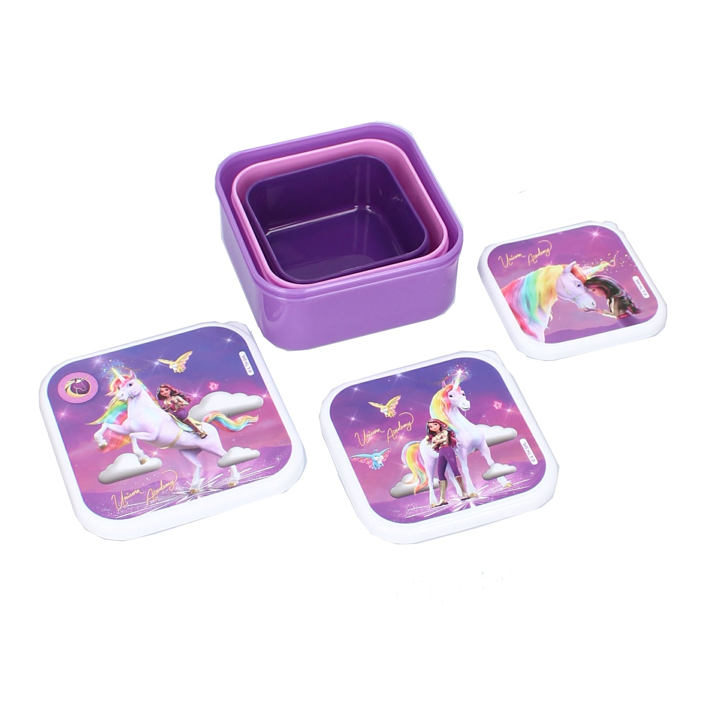 Unicorn Academy Brotdose Snackboxen 3er-Set