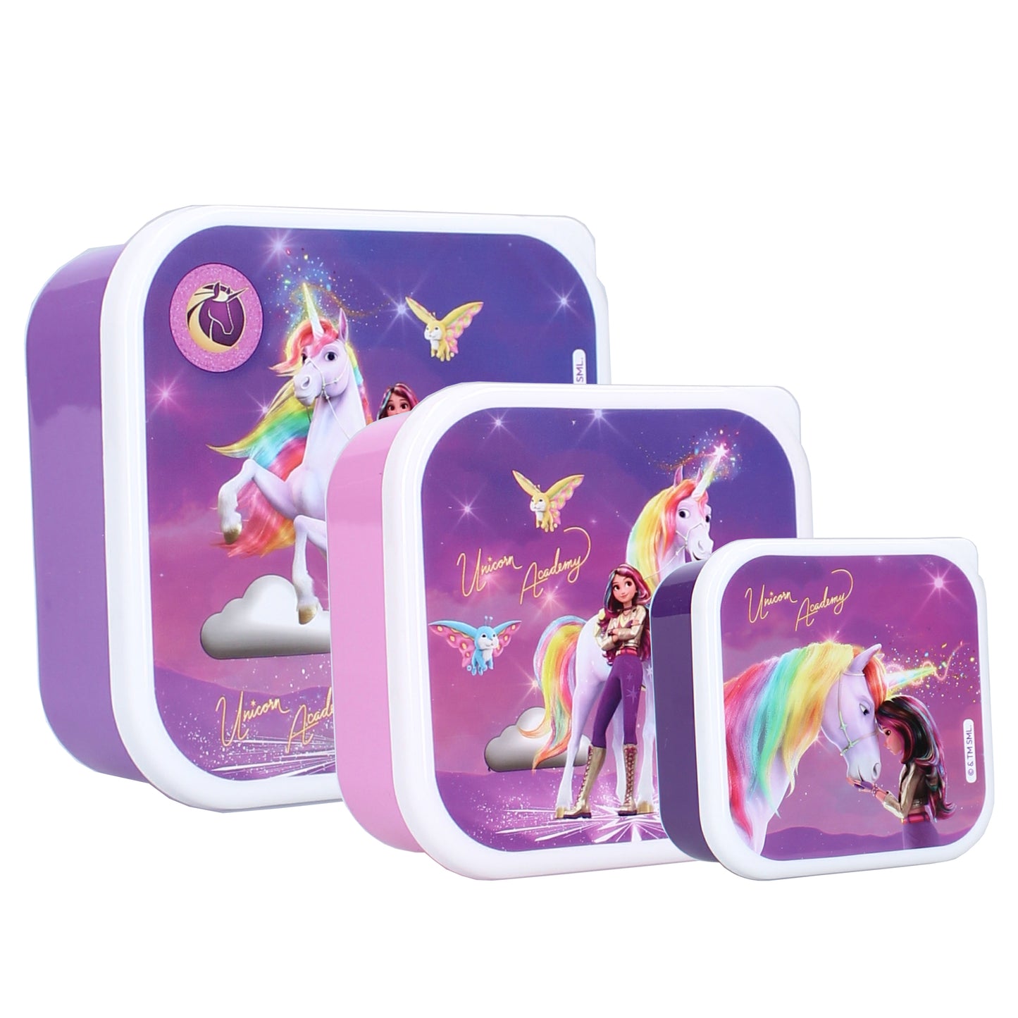Unicorn Academy Brotdose Snackboxen 3er-Set