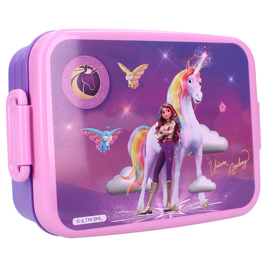 Unicorn Academy Lunchbox – Lila Brotdose mit seitlichem Verschluss
