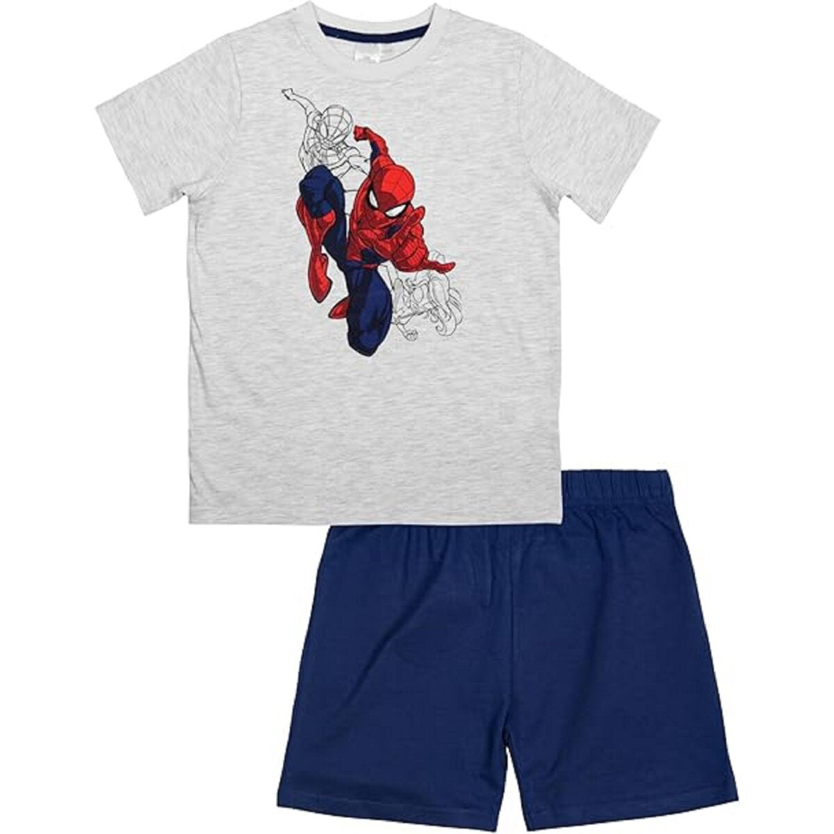 Marvel Spiderman Schlafanzug – Baumwoll-Pyjama mit Kurzarm Shirt und Shorts