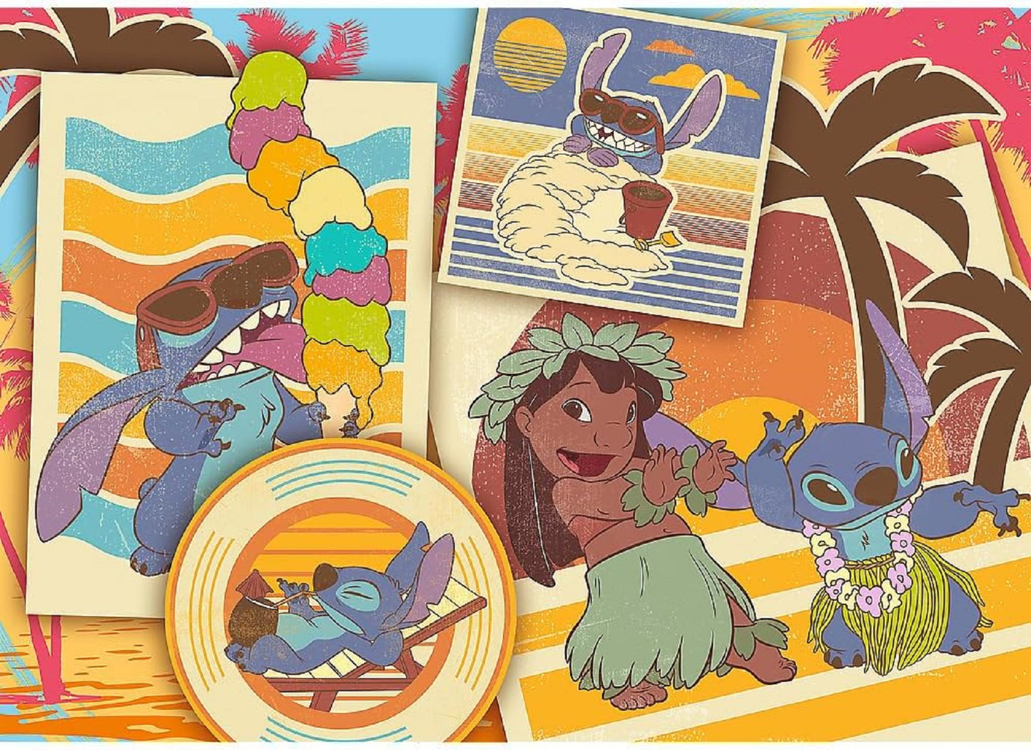 Lilo & Stitch Musische Welt 200 Teile Buntes Puzzle mit Helden der Fernsehserie Spiel für Kinder ab 7 Jahren