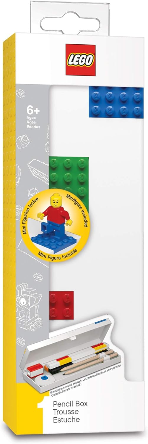 Lego Schreibwaren-Etui Stiftebox mit 4 Bausteinen und Minifigur