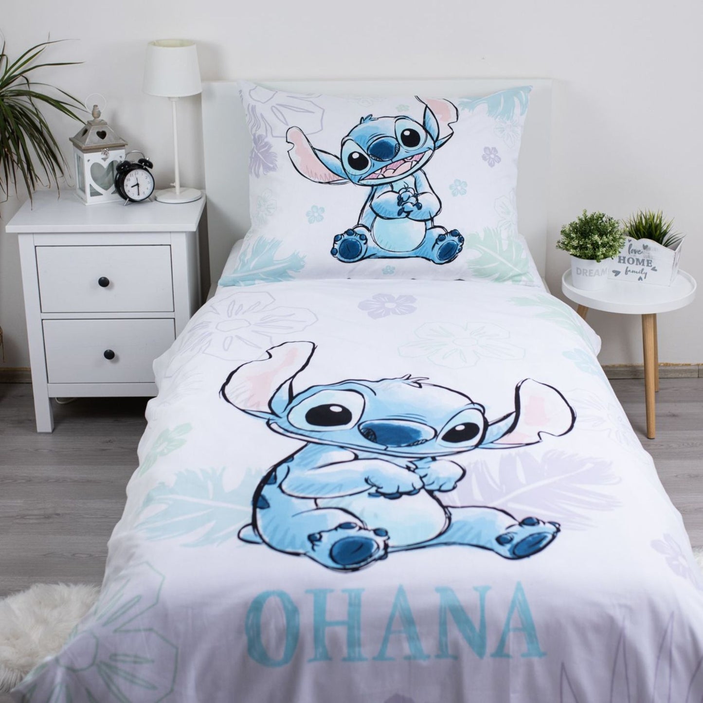 Lilo & Stitch Kinder-Bettwäsche aus Baumwolle Bettbezug 140x200 cm + Kissenbezug 70x90 cm