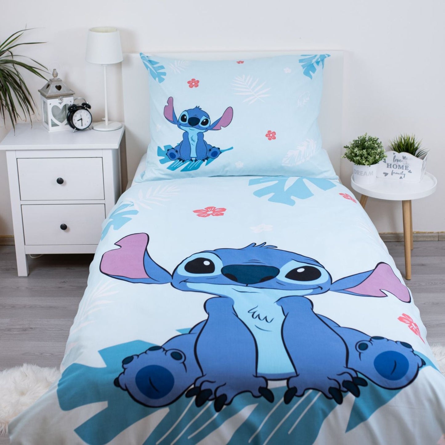 Lilo & Stitch Bettwäsche-Set aus Baumwolle – Bettbezug 140x200 cm & Kissenbezug 70x90 cm