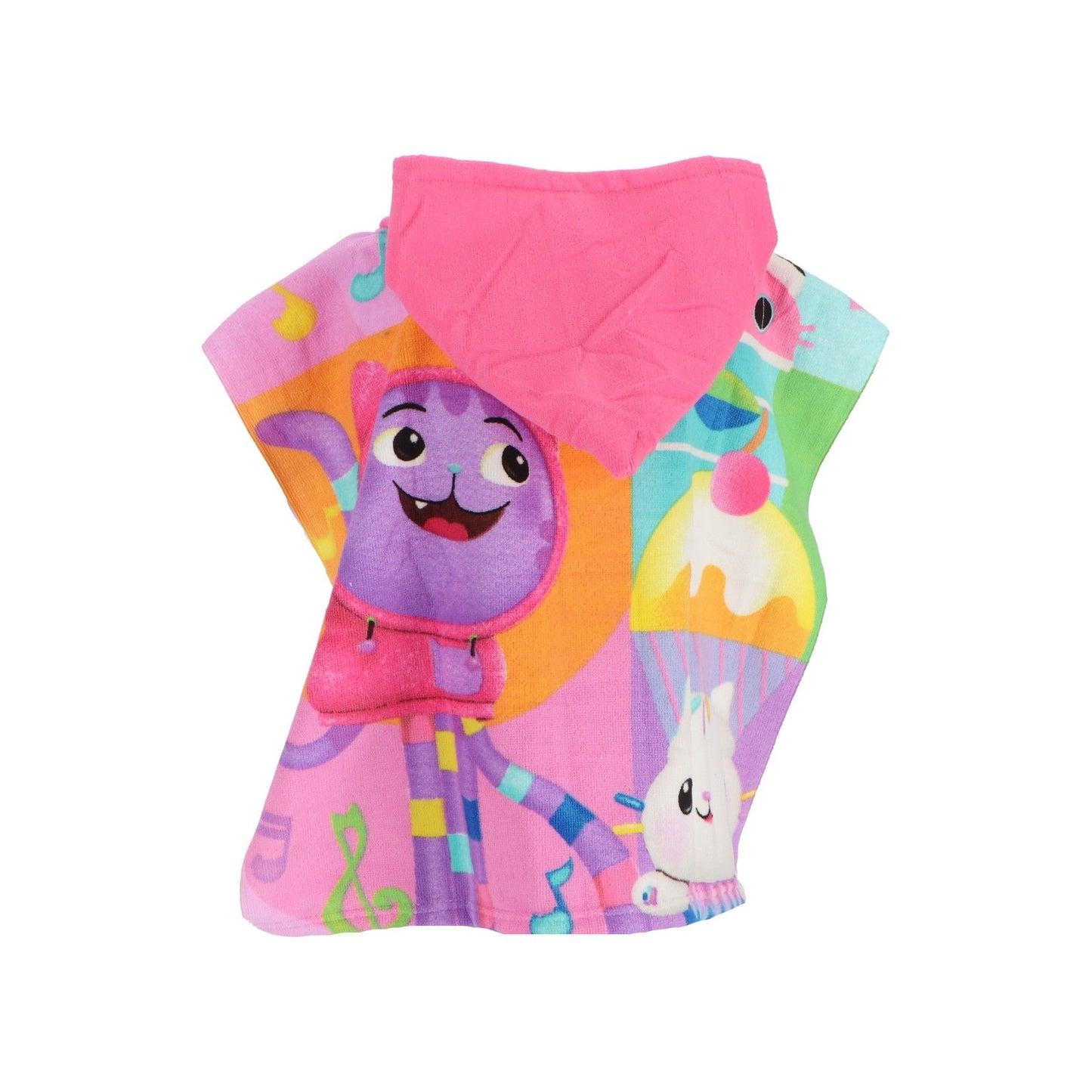Gabby's Dollhouse Kinder-Poncho 100 x 50 cm – Mikrofaser Handtuchponcho für Mädchen