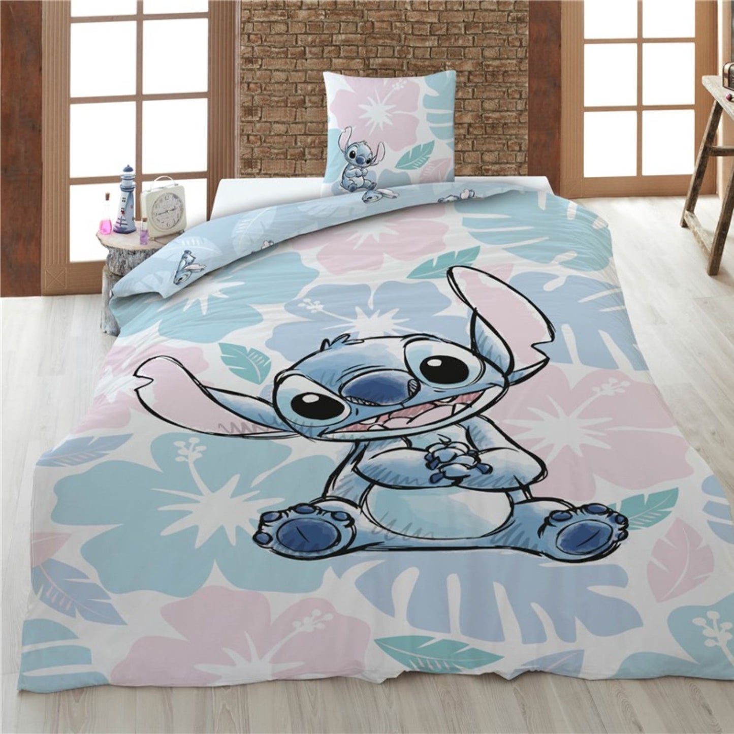 Lilo & Stitch Bettwäsche-Set Bettbezug 140 cm x 200 cm Kopfkissenbezugs 65 cm x 65 cm