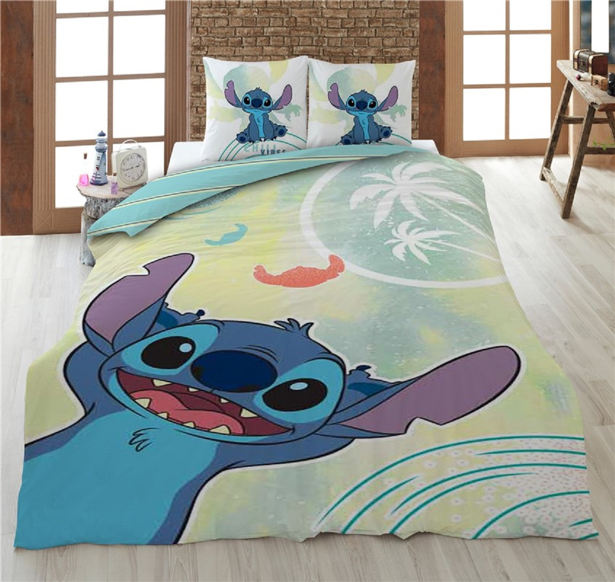 Lilo & Stitch Bettwäsche-Set – 1x Deckenbezug 140x200 & 1x Kissenbezug 65x65 cm für Kinder