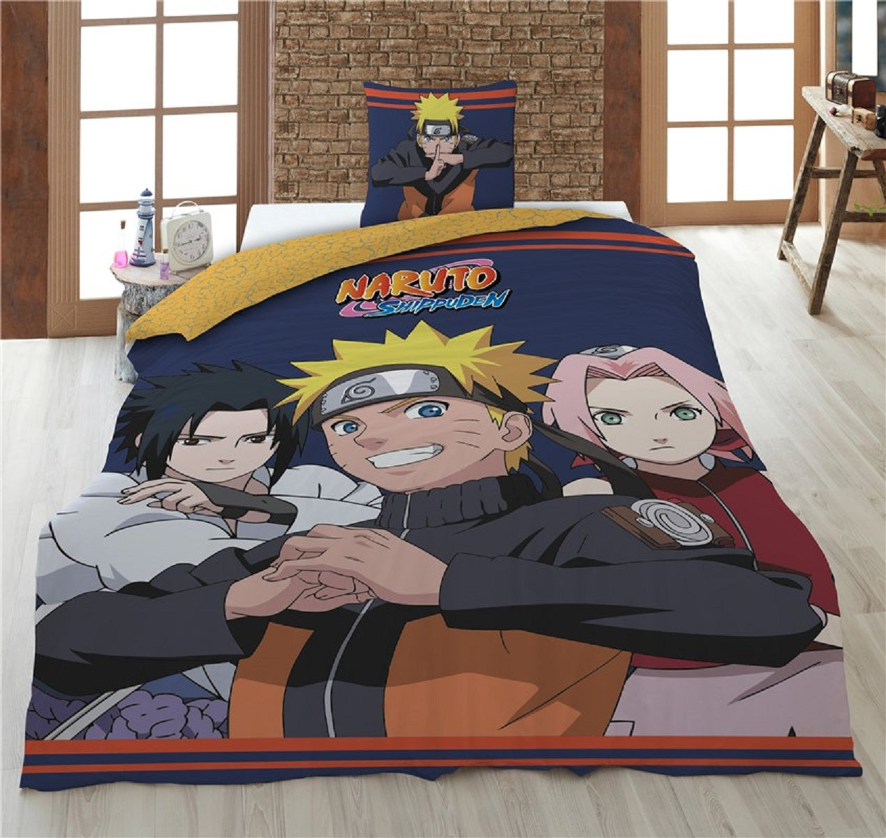 Naruto Bettwäsche-Set – 1x Deckenbezug 140x200 & 1x Kissenbezug 60x70 cm für Kinder