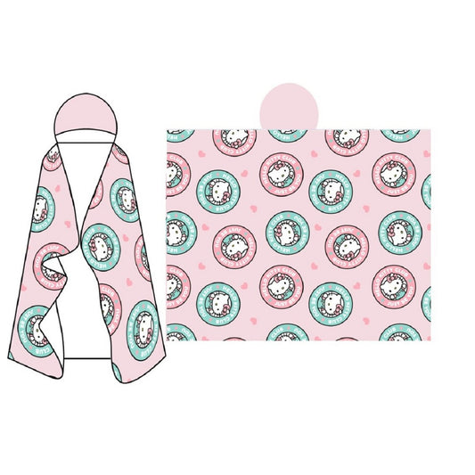 Hello Kitty Kuscheldecke mit Kapuze für Kinder – weich & wärmend – 120x150 cm