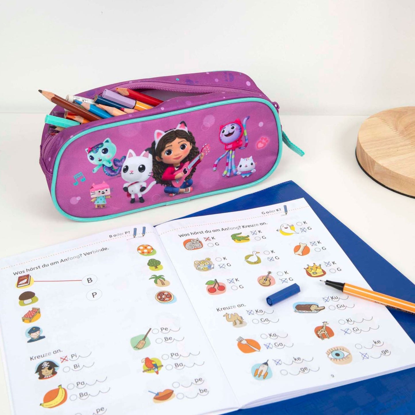 Gabby's Dollhouse Federmappe für Kinder – leeres Schuletui für Stifte und Schulzubehör