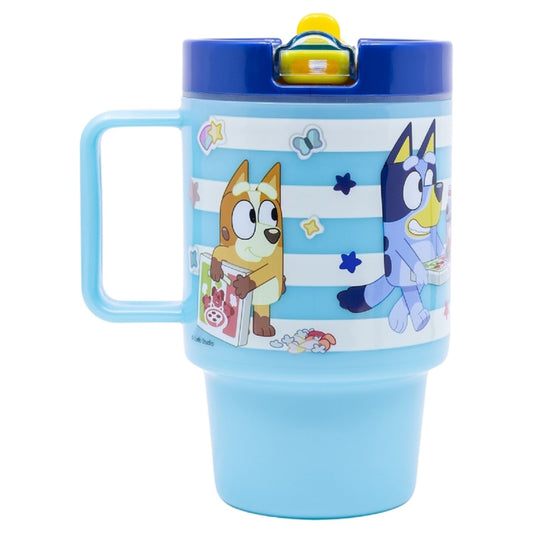 Bluey Becher Kunststoffbecher 530  ml mit Schraubdeckel – Motivbecher für Kinder
