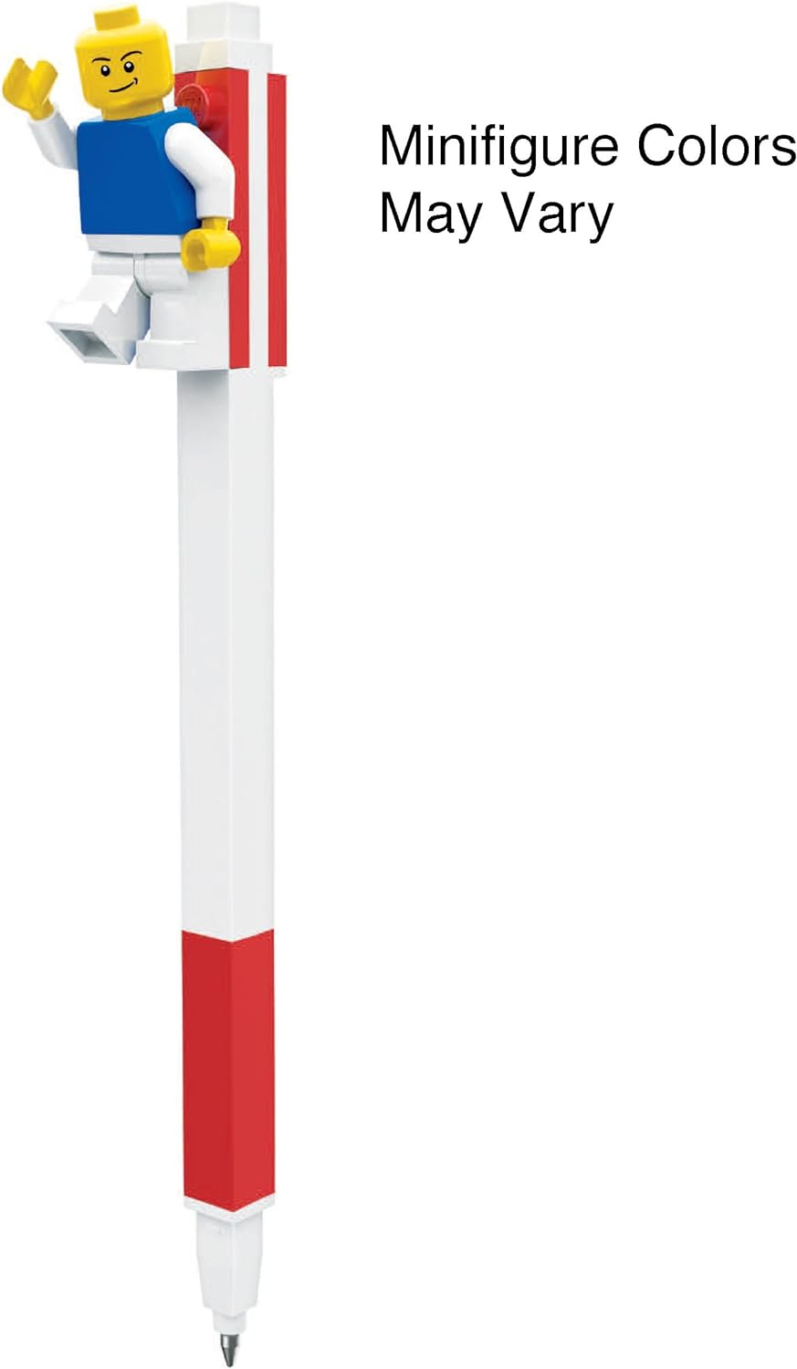 IQ LEGO Briefpapier-Brieffreund – Roter LEGO-Gelstift und klassische Minifigur