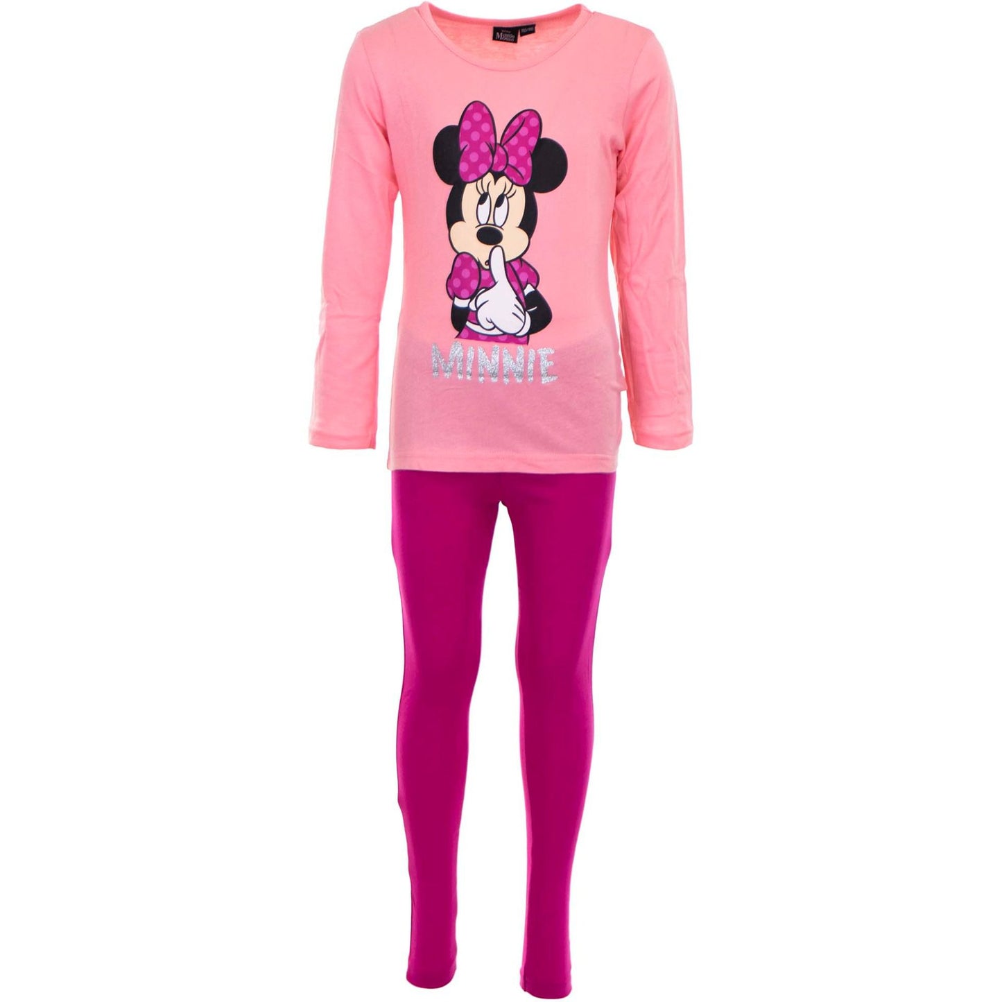 Disney Minnie Maus Schlafanzug Komfortabler Pyjama aus 100% Baumwolle für Kinder