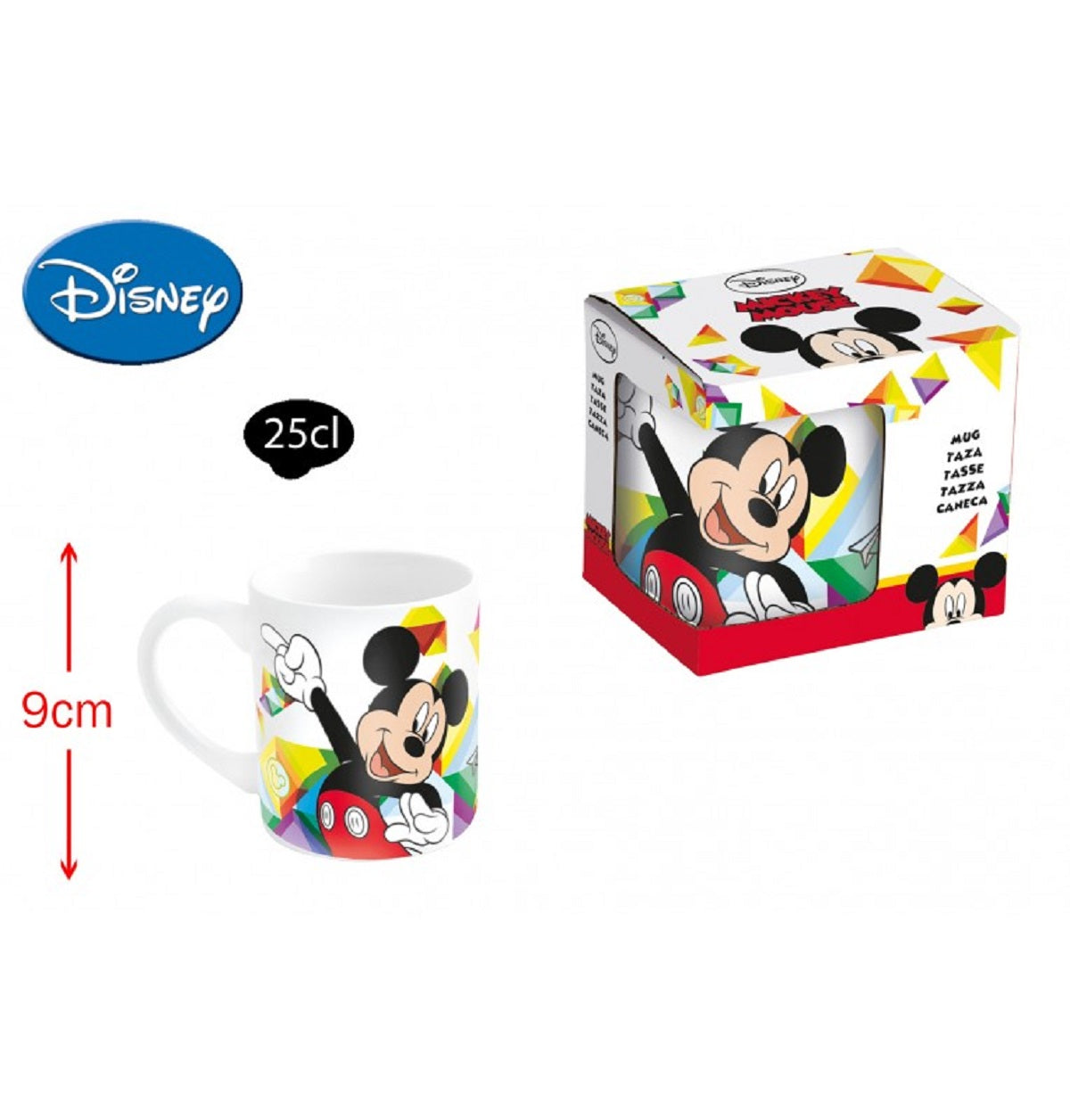 Disney Mickey Mouse Becher – Robuste 250 ml Kaffeetasse für Kinder