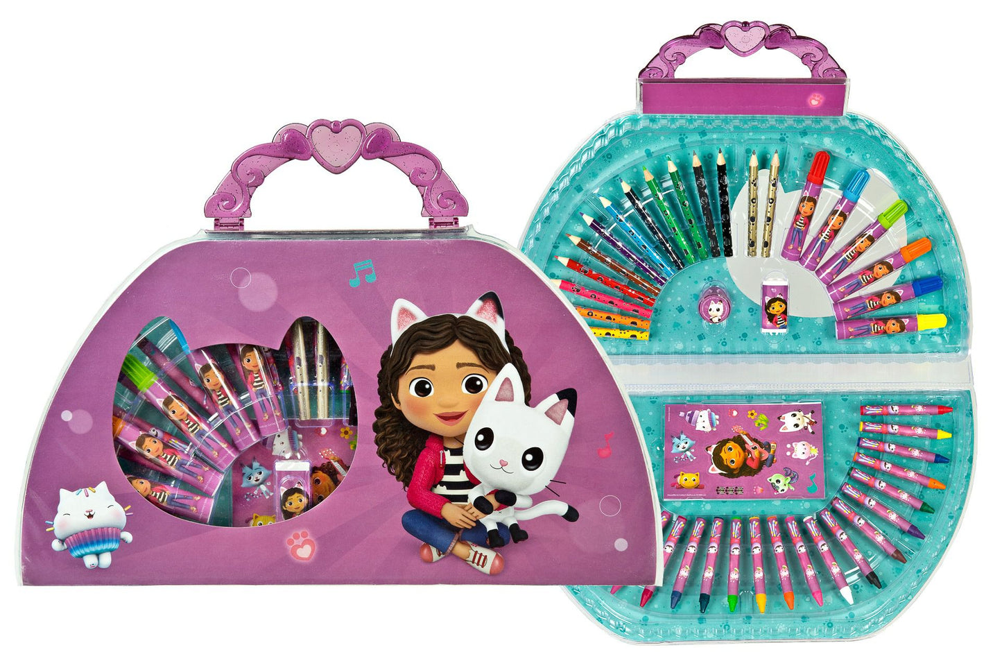 Gabby's Dollhouse Kreativset Mal- und Bastelset 12 Stifte, 12 Wachsmaler, Farben & Pinsel