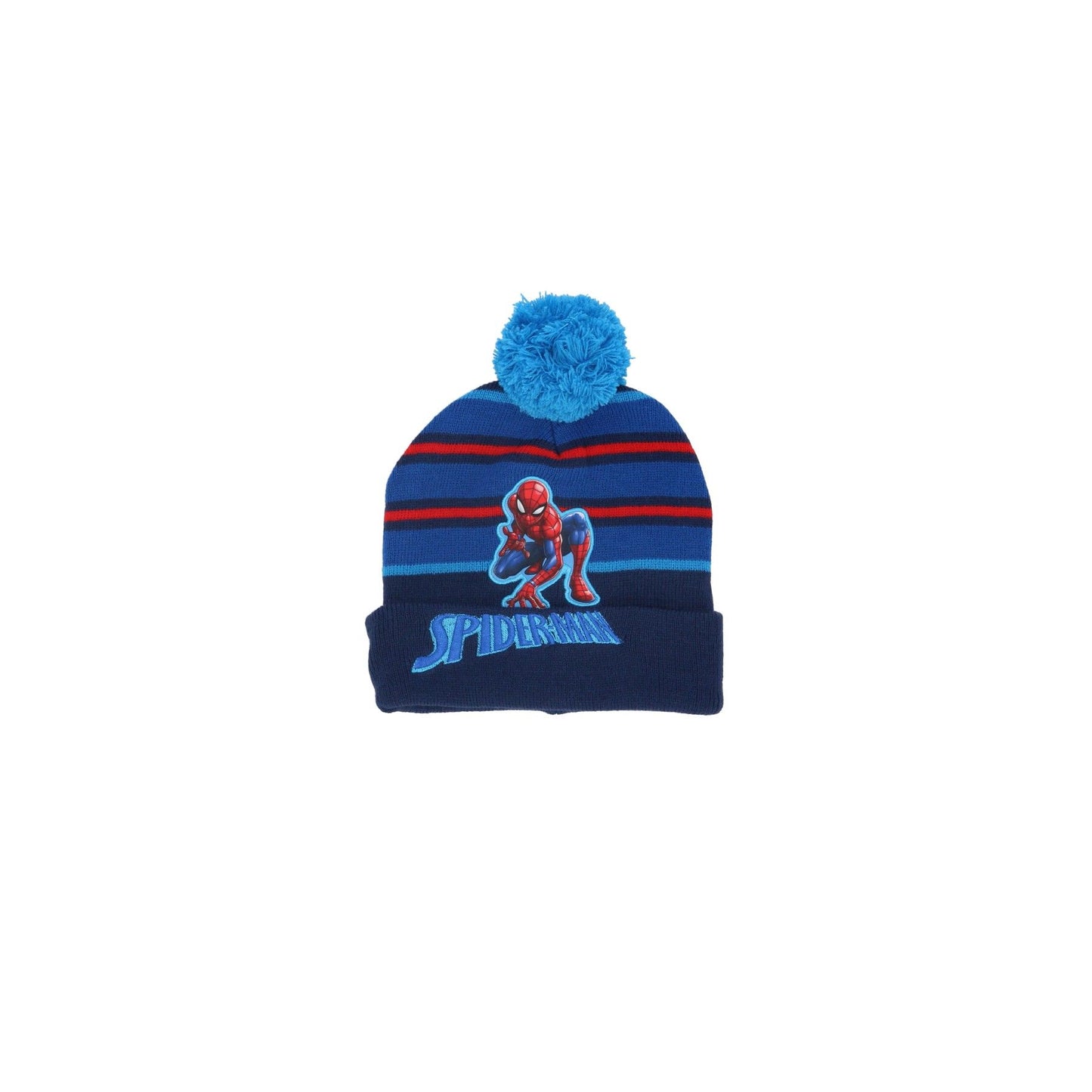 Spiderman Wintermütze für Kinder – Warme Mütze mit Bommel und Stickerei Onesize