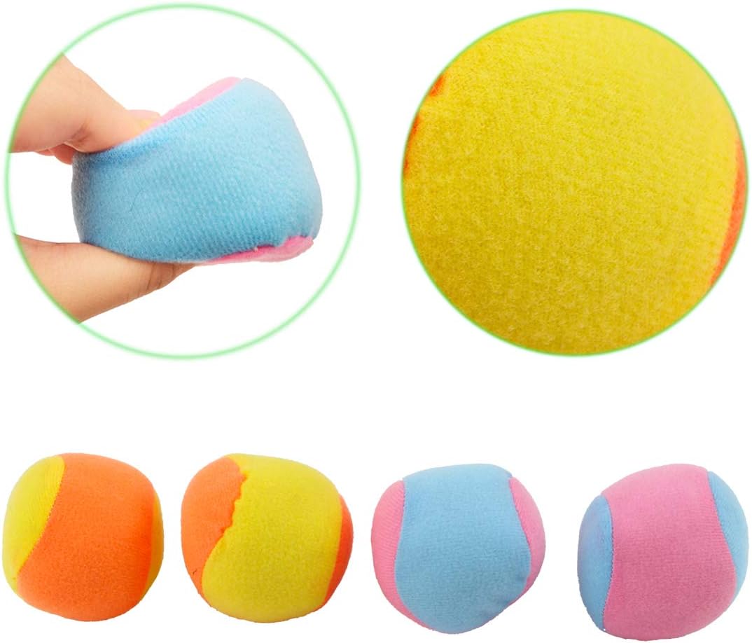 2er-Pack Selbstklebende Handschuhe, Zielweste und Wurfbälle mit Zwei Bumerang-Fliegeringen - Innen- und Außen -Spiel für Kinder und Erwachsene