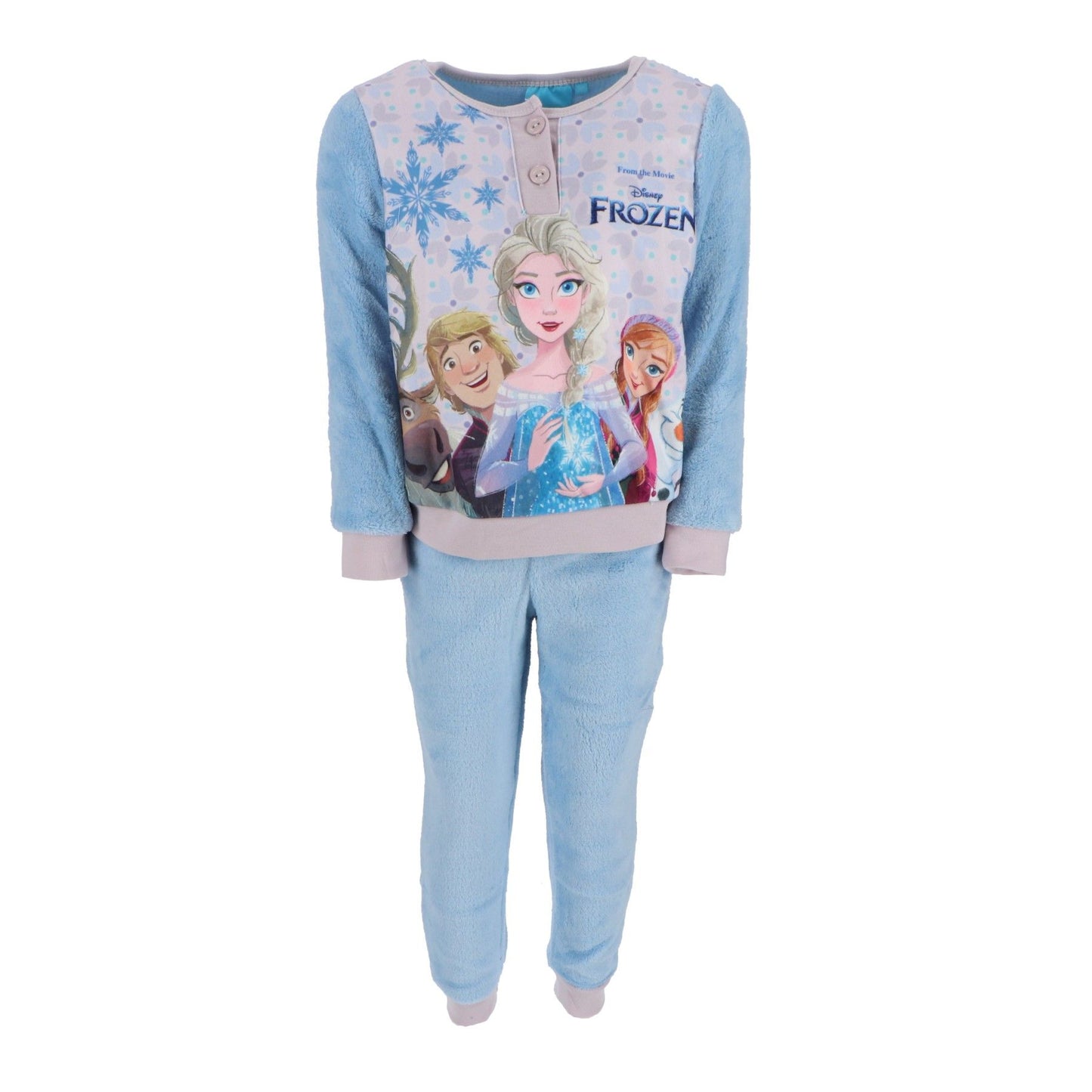 Disney Frozen Schlafanzug – Bequemer Korallen-Fleece-Pyjama für Kinder
