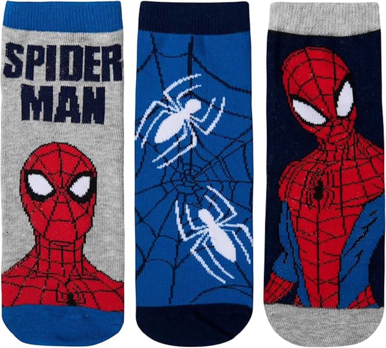 Spiderman Sneaker Kindersocken 3er Pack Bequeme Socken für Kinder