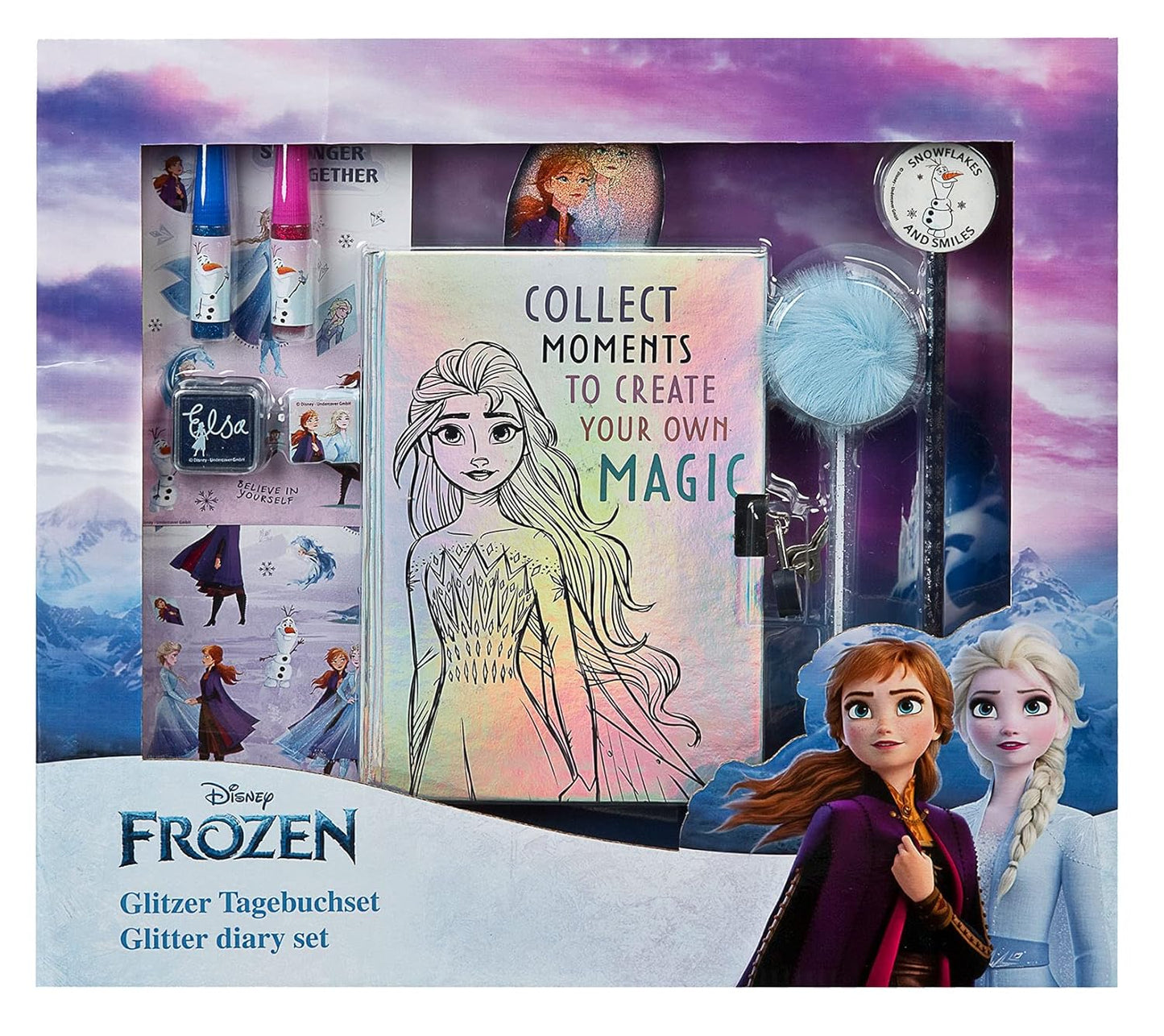 Disney Frozen Tagebuch-Set mit Glitzer und Zubehör – Perfekt für Kinder