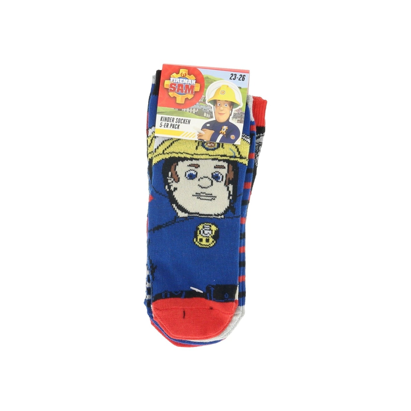 Feuerwehrmann Sam Kinder Socken – 5 Paar in Größe 23/26