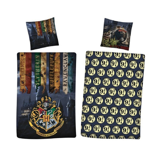 Harry Potter Bettwäsche-Set Decke & Kissenbezug 140x200 + 63x63 cm aus Microfaser