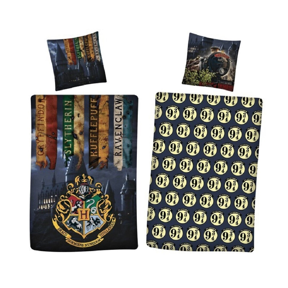 Harry Potter Bettwäsche-Set Decke & Kissenbezug 140x200 + 63x63 cm aus Microfaser