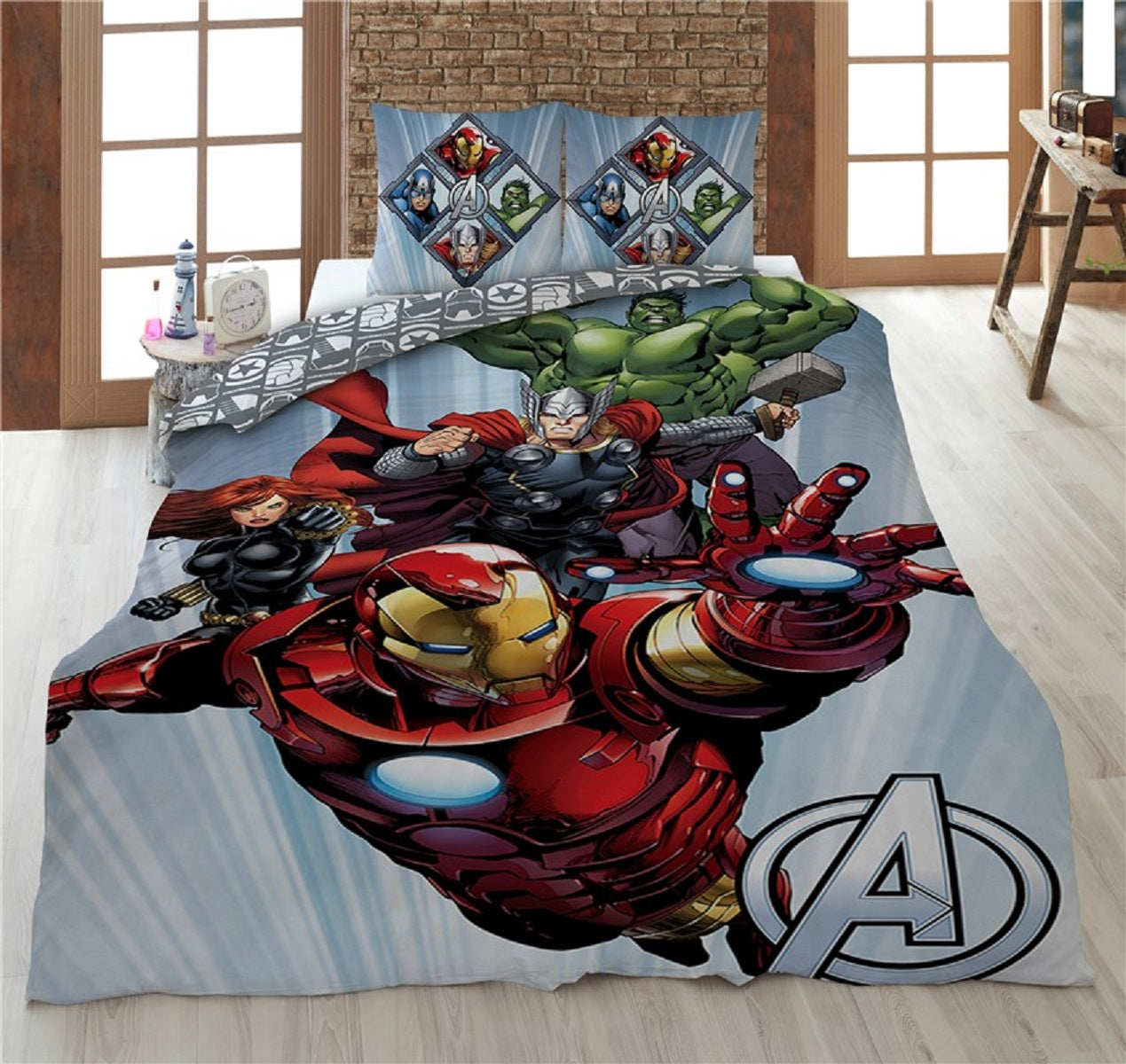 Avengers Bettwäsche-Set 140x200 cm Microfaser Bettbezug & Kissenbezug