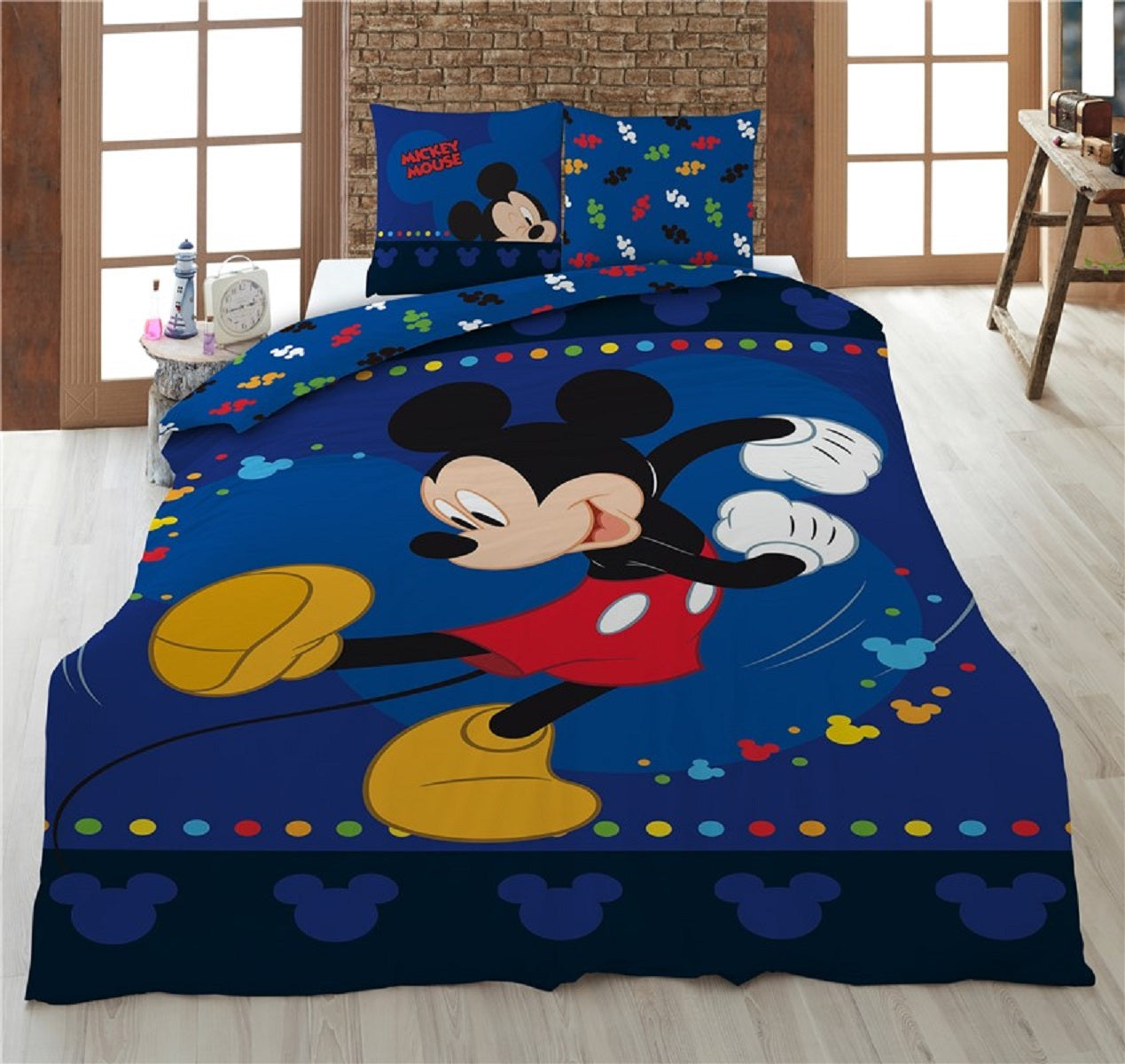 Mickey Mouse Bettwäsche 140x200 cm Weiches Microfiber Set für Disney-Fans