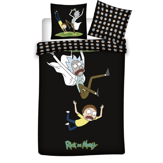 Rick and Morty Bio-Bettwäsche-Set 140x200 cm 100% GOTS-zertifizierte Baumwolle