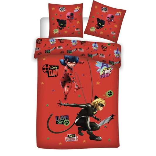 Miraculous Ladybug Bettwäsche-Set 140x200 cm – Bettbezug und Kissenbezug aus Microfaser