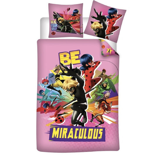 Miraculous Ladybug Bettwäsche-Set 140x200 cm – Bettbezug und Kissenbezug aus Microfaser