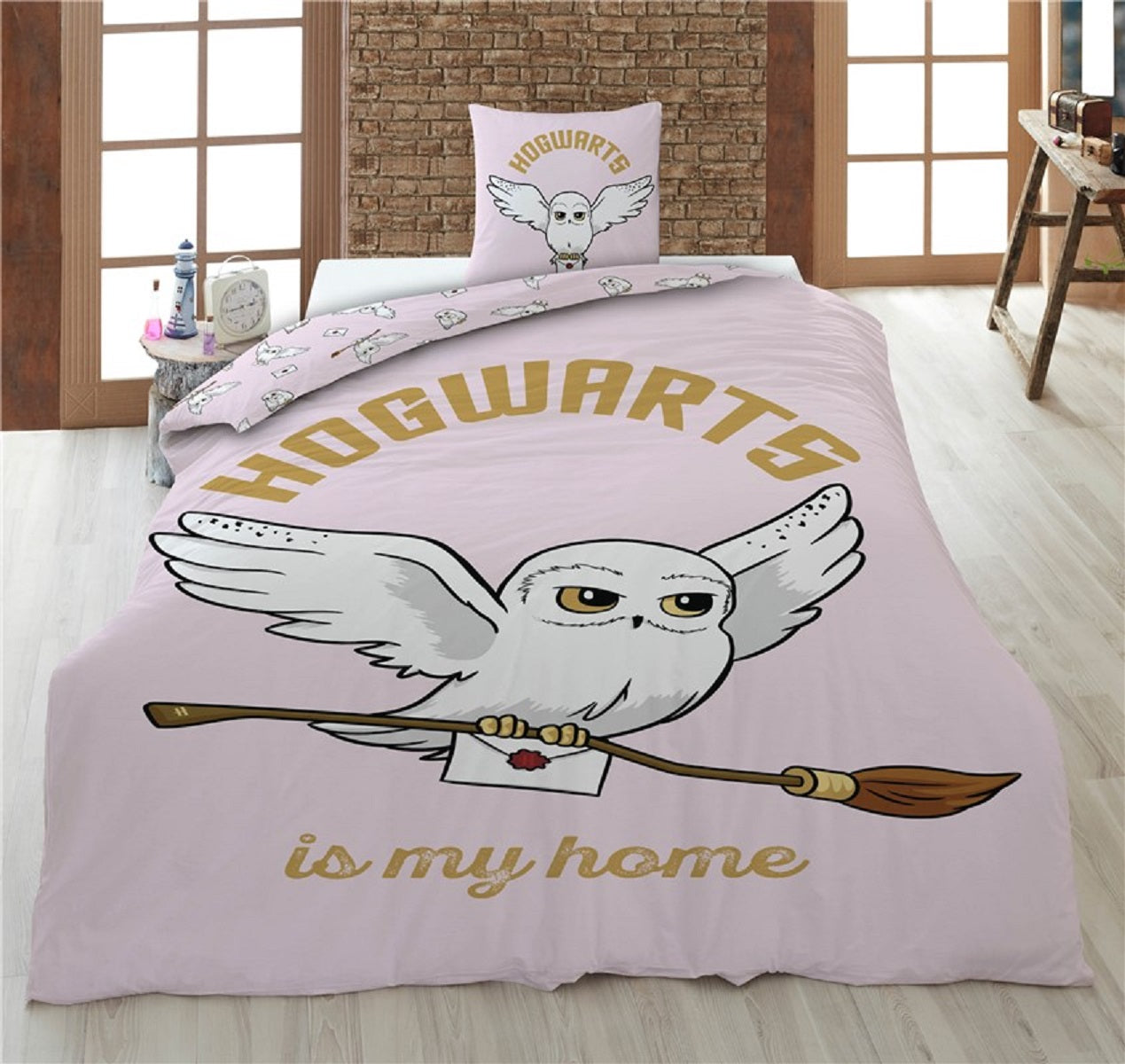 Harry Potter Bettwäsche-Set 140x200 cm Bettbezug und Kissenbezug aus 100% Polyester