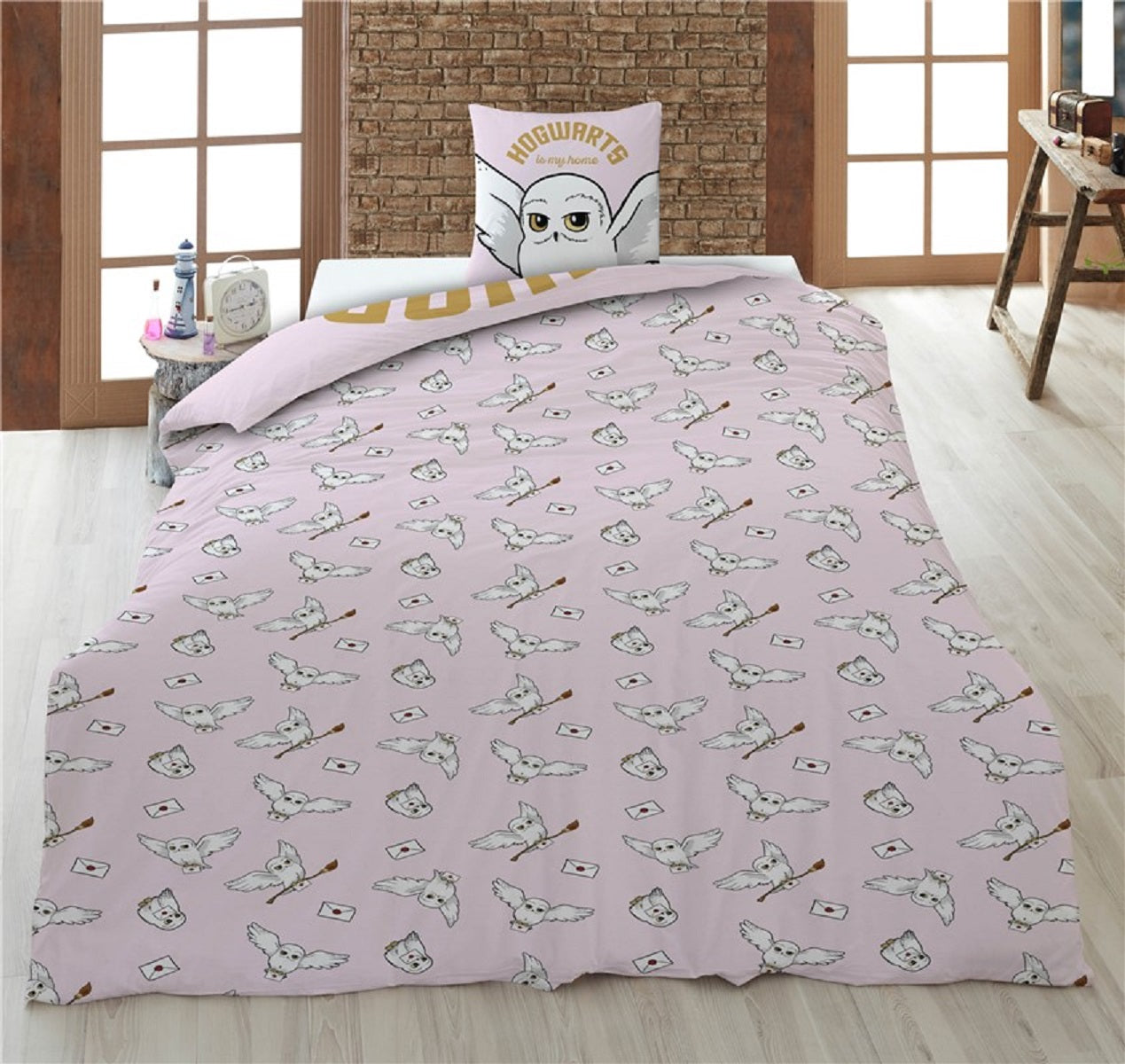 Harry Potter Bettwäsche-Set 140x200 cm Bettbezug und Kissenbezug aus 100% Polyester