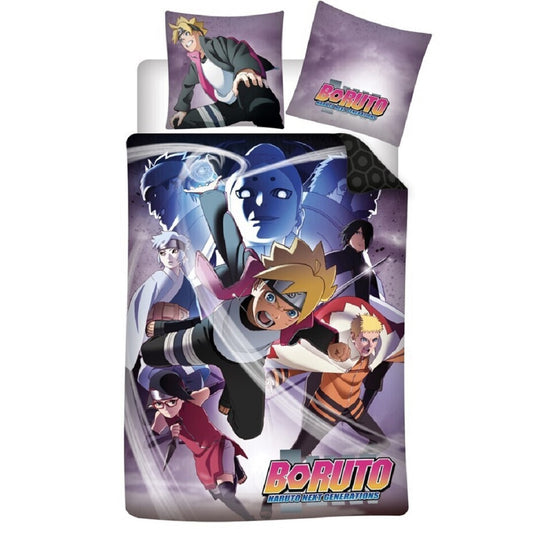 Boruto Bettwäsche-Set 140x200 cm + 65x65 cm – 100% Baumwolle für Anime-Fans