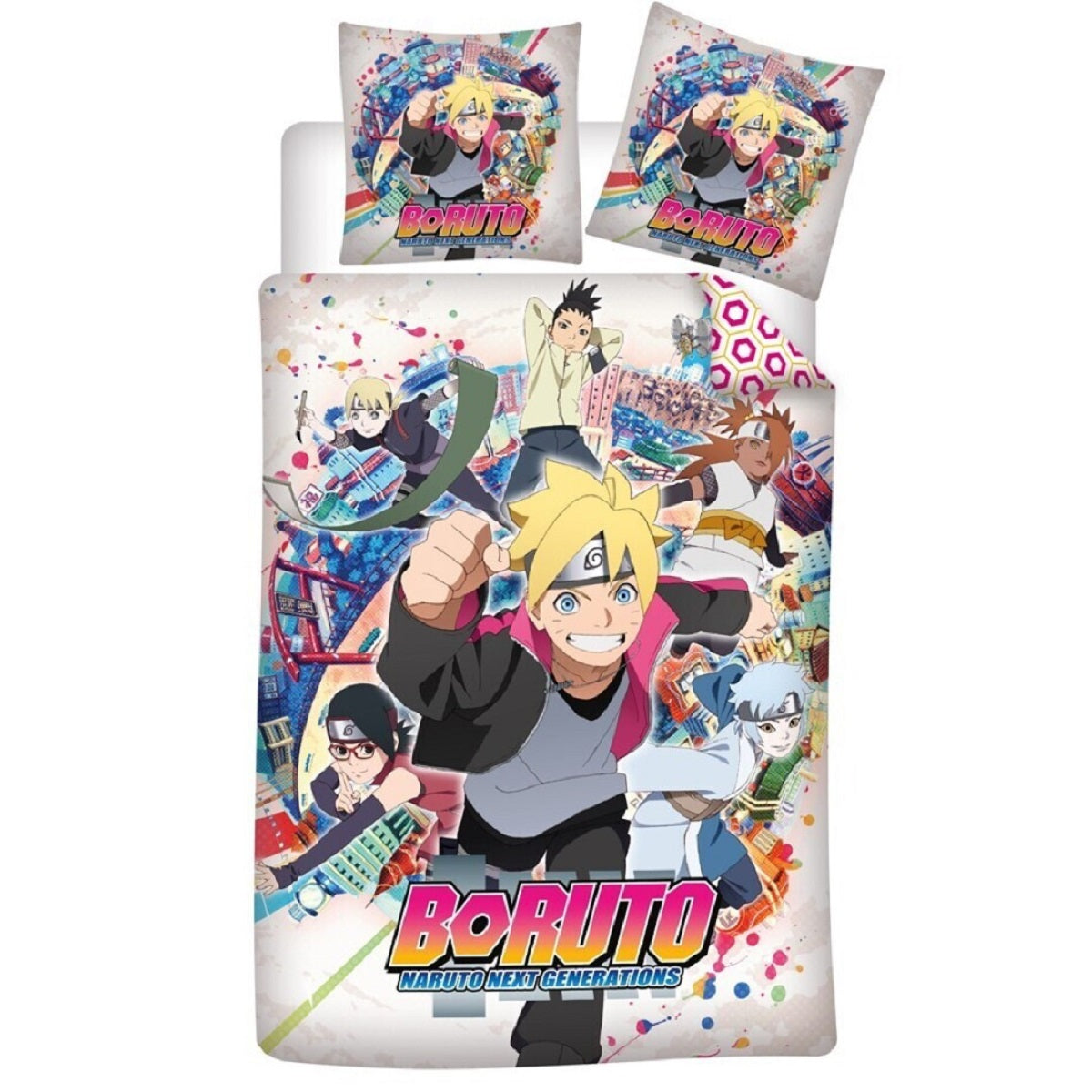 Boruto Bettwäsche-Set 140x200 cm – Bettbezug und Kissenbezug aus 100% Polyester
