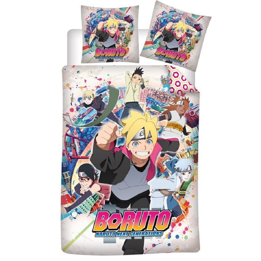 Boruto Bettwäsche-Set 140x200 cm – Bettbezug und Kissenbezug aus 100% Polyester