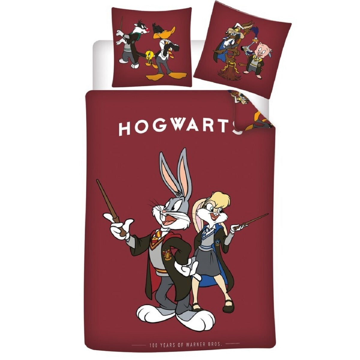 Warner 100Y Bettwäsche 140x200 cm – Kissenbezug 65x65 cm aus 100% Baumwolle