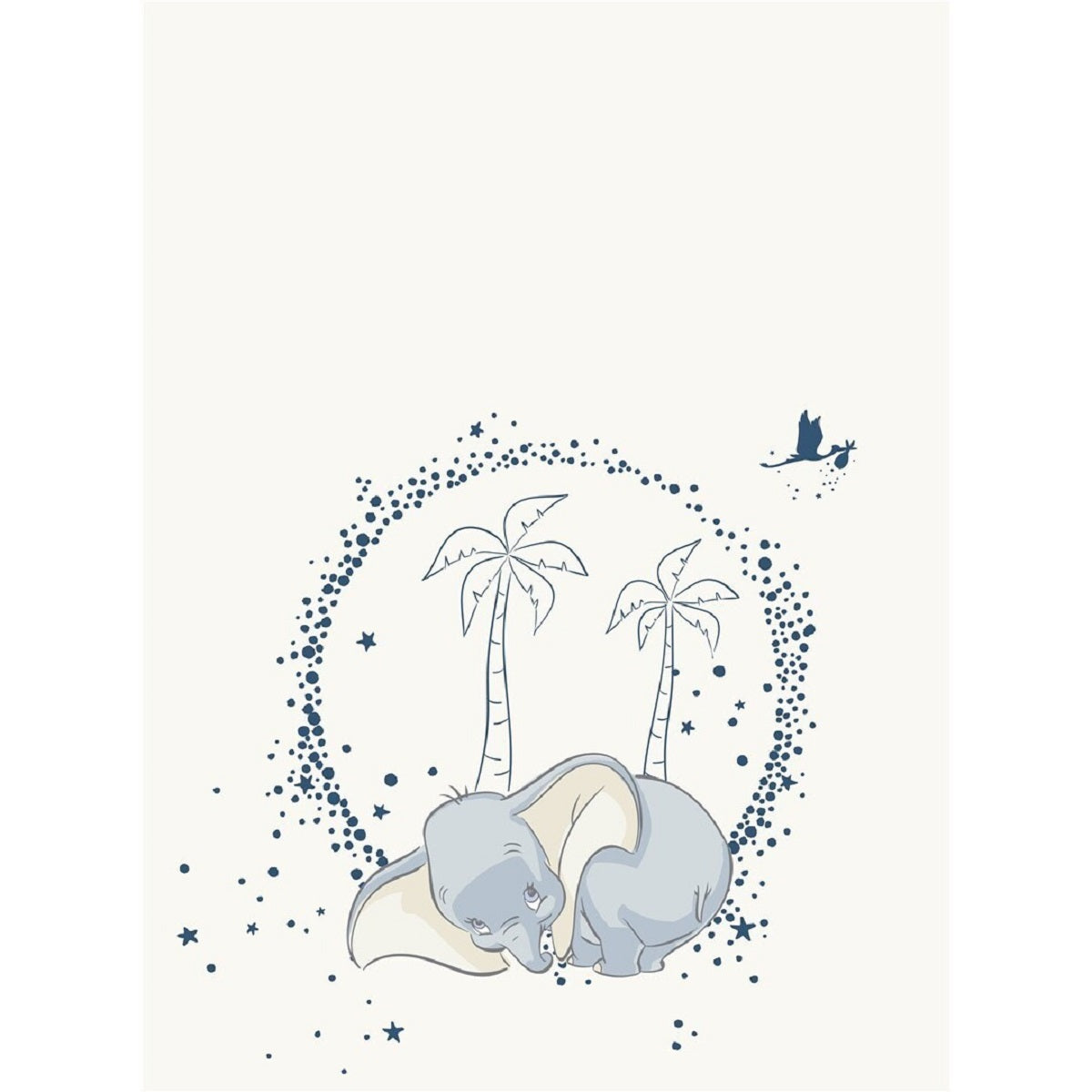 Disney Dumbo Flanelldecke 150x110 cm Kuschelige Decke aus weichem Flanell für Kinder