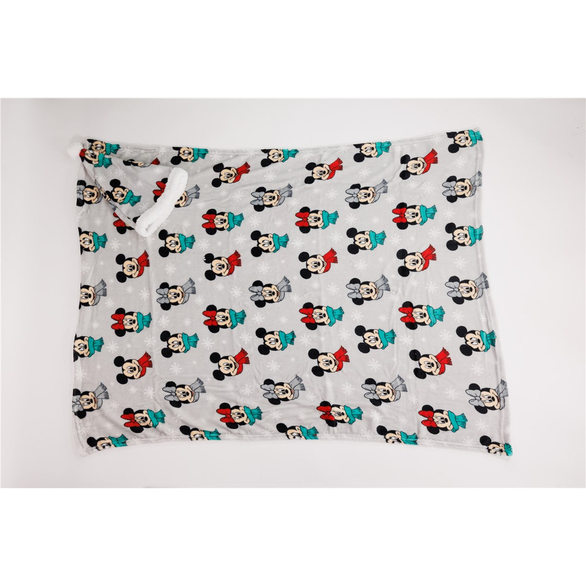 Disney Mickey Mouse 100x140 cm Weihnachtsset Kuscheldecke mit Weihnachtsmütze