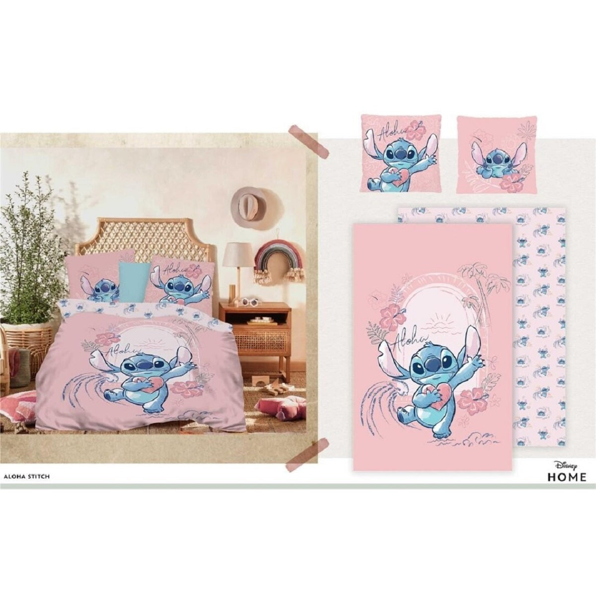 Disney Stitch Bettwäsche 240x220 cm + 2 Kissenbezüge 65x65 cm Baumwolle