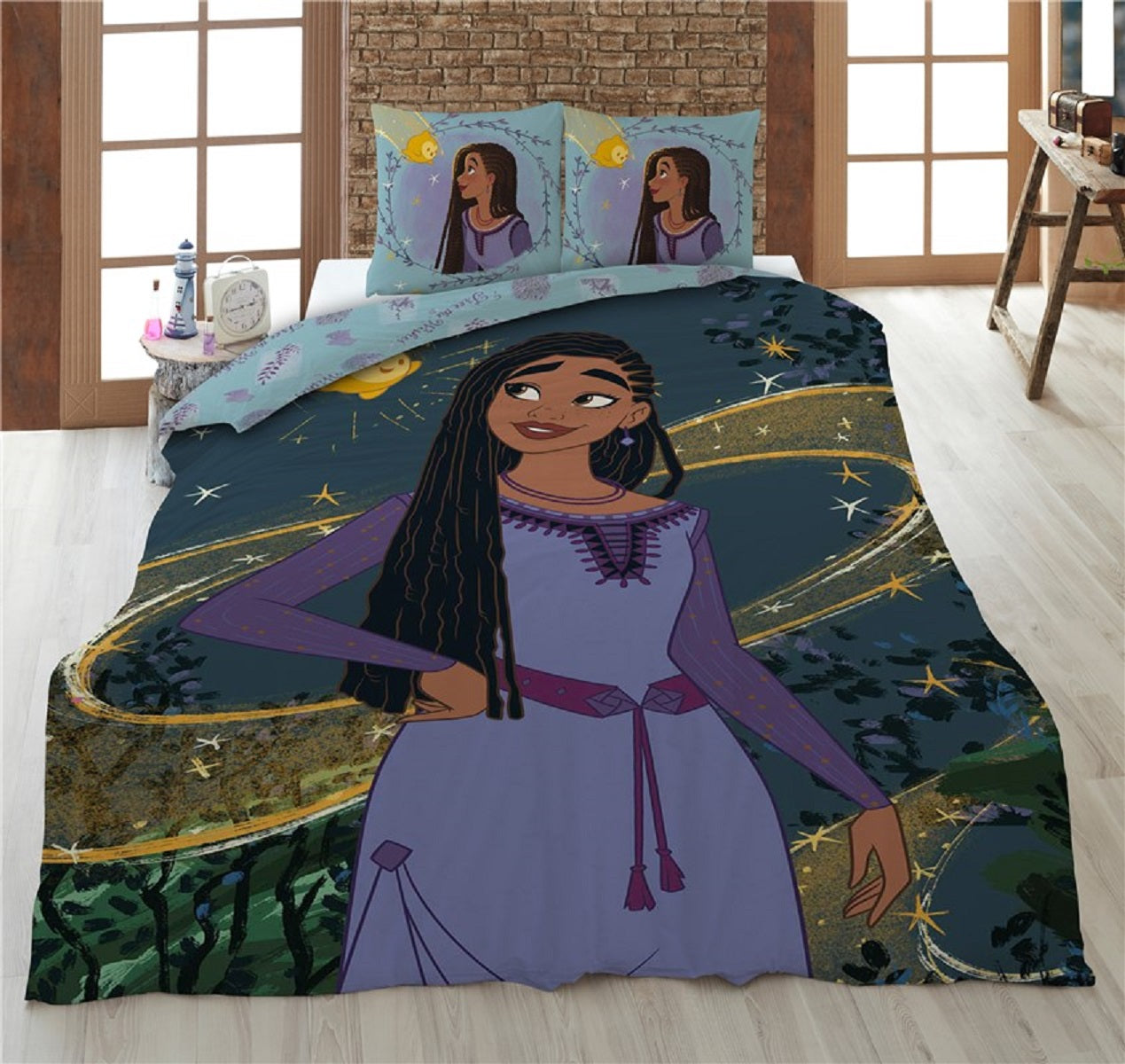 Disney WISH Bettwäsche-Set Poly-Baumwolle Decken- & Kissenbezug 140x200 + 65x65 cm