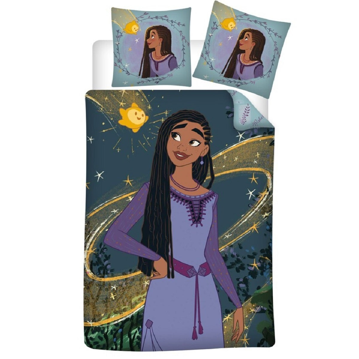 Disney WISH Bettwäsche-Set Poly-Baumwolle Decken- & Kissenbezug 140x200 + 65x65 cm