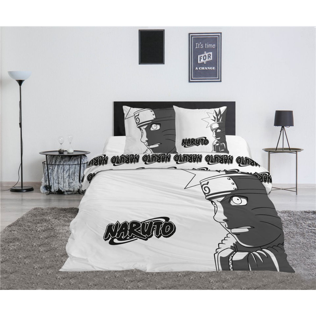 Naruto Bettbezug Set Polycotton 240x220 + 2 Kissen 65x65 cm