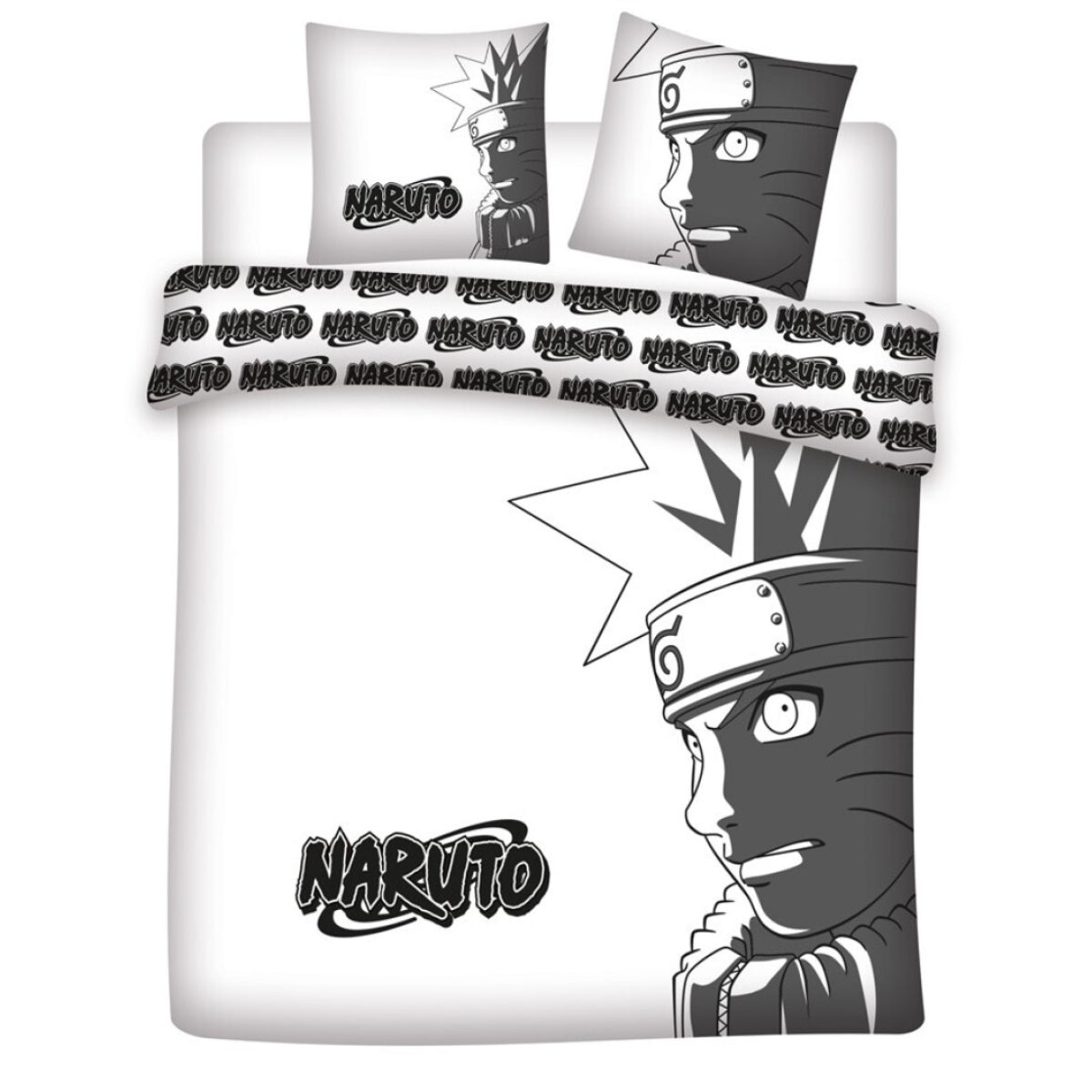 Naruto Bettbezug Set Polycotton 240x220 + 2 Kissen 65x65 cm